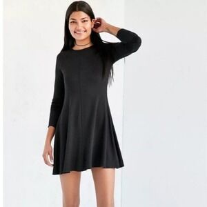 BDG Outfield Black Long Sleeve Fit Flare Mini Dress Size S